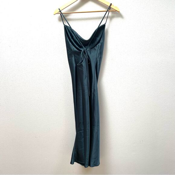 Dessy Cowl-Neck Convertible Midi Slip Dress in Evergreen Women's Medium $179 - Picture 7 of 10